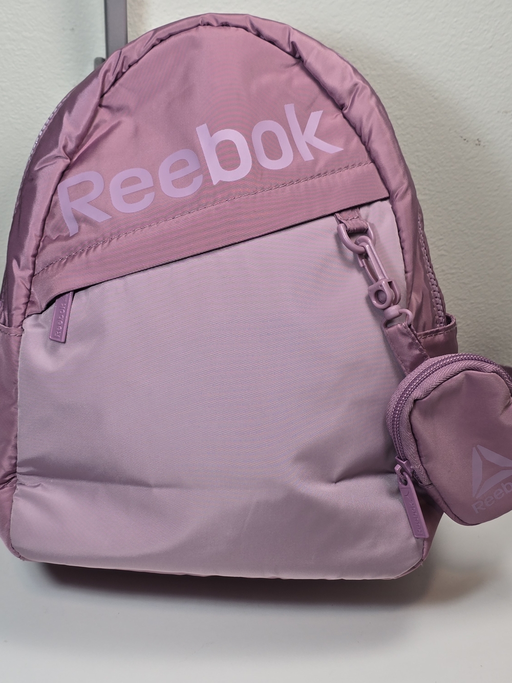 Reebok Lavender Pink Mini Backpack with Detachable Pouch